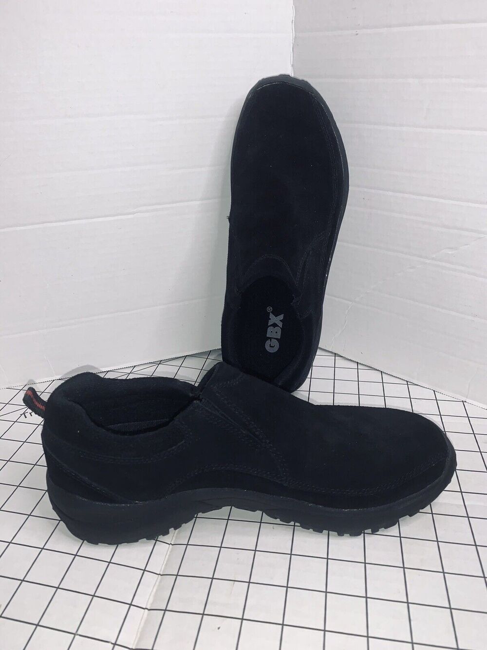 Size 11M GBX Pathfinder Black Slip ons Shoes Leather Upper Mens Suede Not Worn